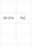 100 Bogen 800 Haftetiketten weiß 97,0 x 67,7 mm rechteckig