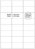 100 Bogen 2400 Haftetiketten weiß 70 x 37 mm rechteckig